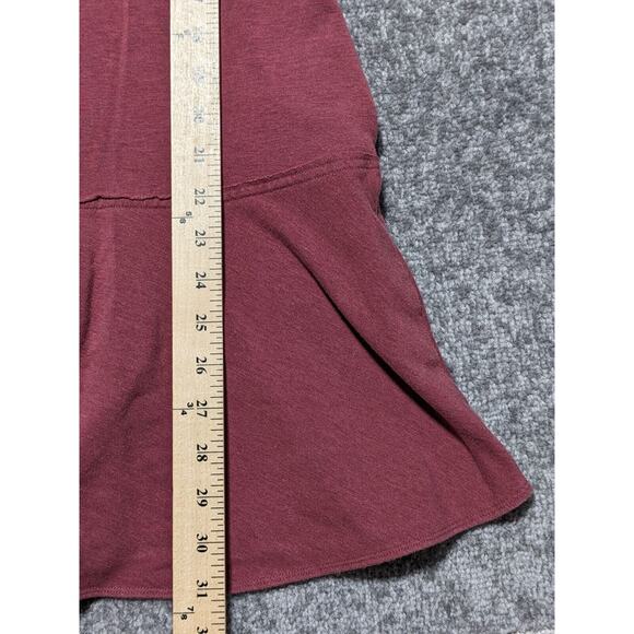Free People Sweatshirt Dress Size PS Maroon Drop Waist Pockets Short Sleeve‎ - Picture 10 of 10